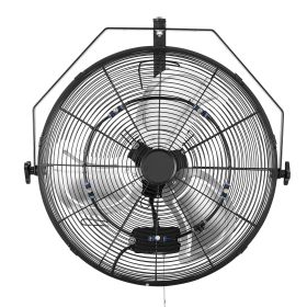 Wall Mount Fan, 20 in Wall Mounted Hanging Fan with Mist, IP44-rated Protection, 3-Speed, Long Airflow Distance, Adjustable Rotation Angle