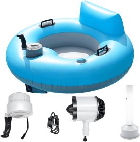 A floating electric inflatable boat featuring a circular foldable electric swimming ring, inflatable water motorboat (PS174026B: PS174026B)