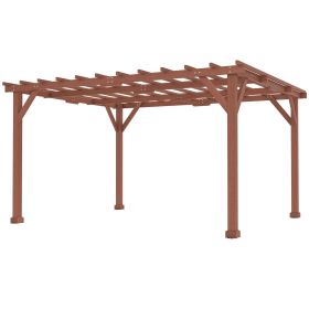 11' x 12.5' Wood Pergola, Outdoor Pergola Gazebo Grape Trellis for Patio, Deck, Backyard, Lawn (Color: default)