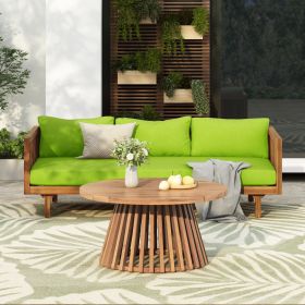 PATIO FURNITRE SETS : CLAREMONT 3 SEATER DAYBED + ACACIA WOOD TABLE (Color: as Pic)