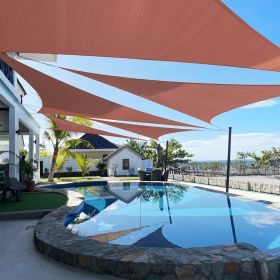 Artpuch Custom Size Rust Red Sun Shade Sail Triangle Canopy 185 GSM Durable Fabric UV Block Awning for Outdoor Patio Garden Backyard (Customized (Color: Rust Red, size: 17X19X19)